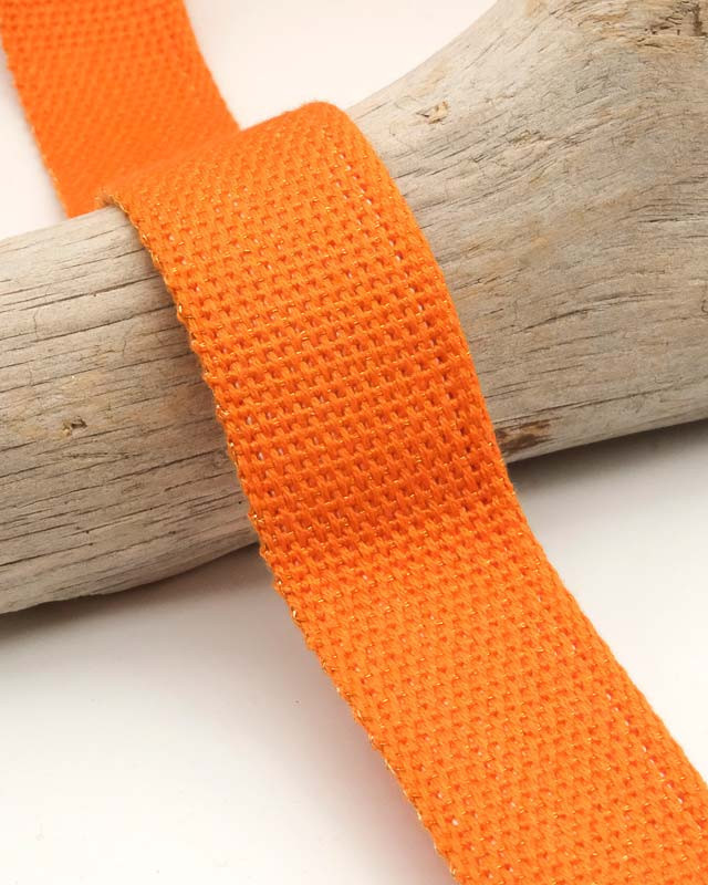 Sangle Coton Lurex Or 30MM Orange - Maison Klem